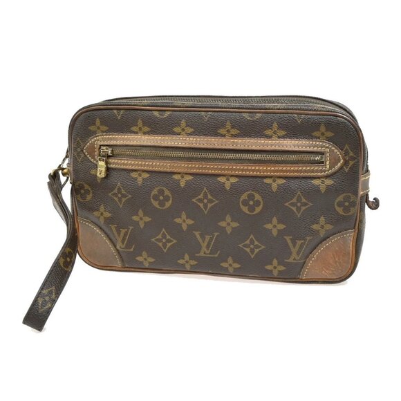 LOUIS VUITTON Marly Dragonne GM Clutch Hand Bag Monogram Brown M51825 02FC030 - Picture 1 of 15